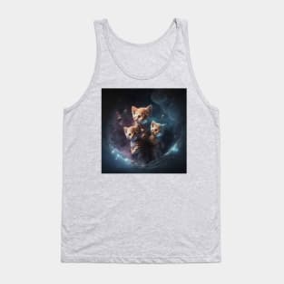 Kittens floating though space Tank Top